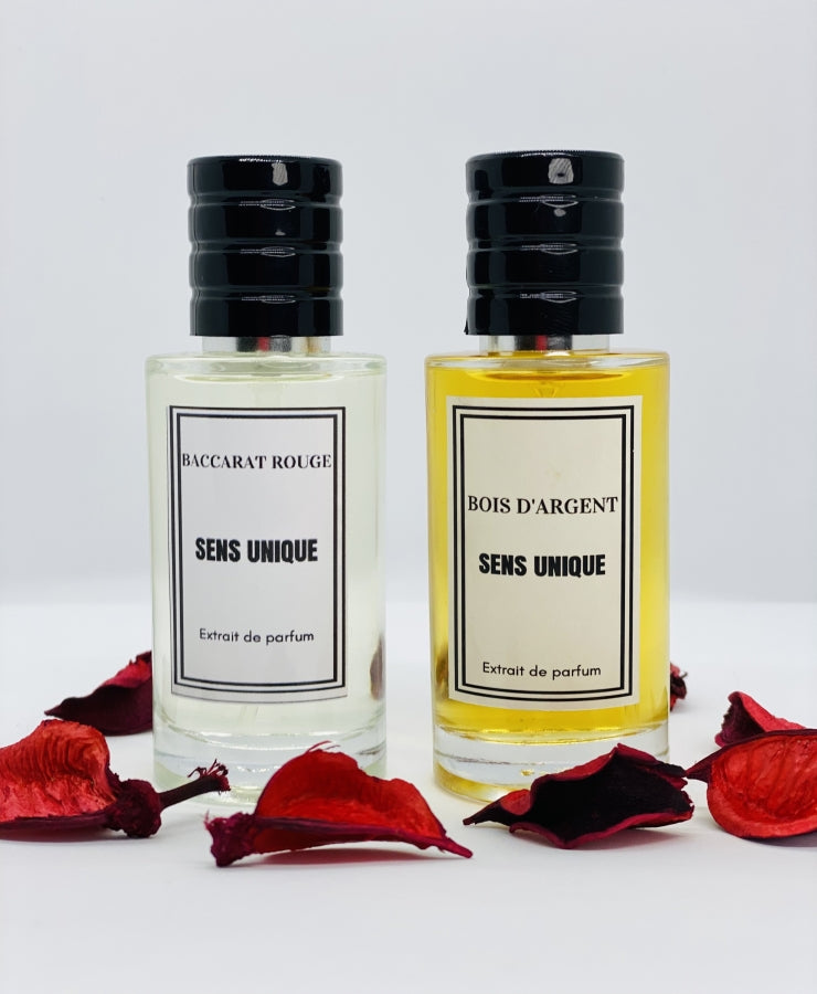 Pack x 2 Parfums 50ml Génériques BACCARAT ROUGE + BOIS D'ARGENT